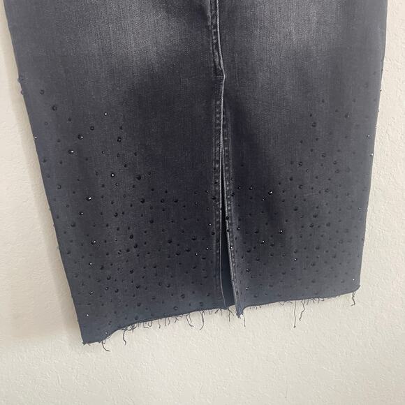 NEW Judy Blue High Waist Rhinestone Embellished Mid Length Skirt Black - Size S - Picture 6 of 8